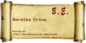 Beretka Erina névjegykártya